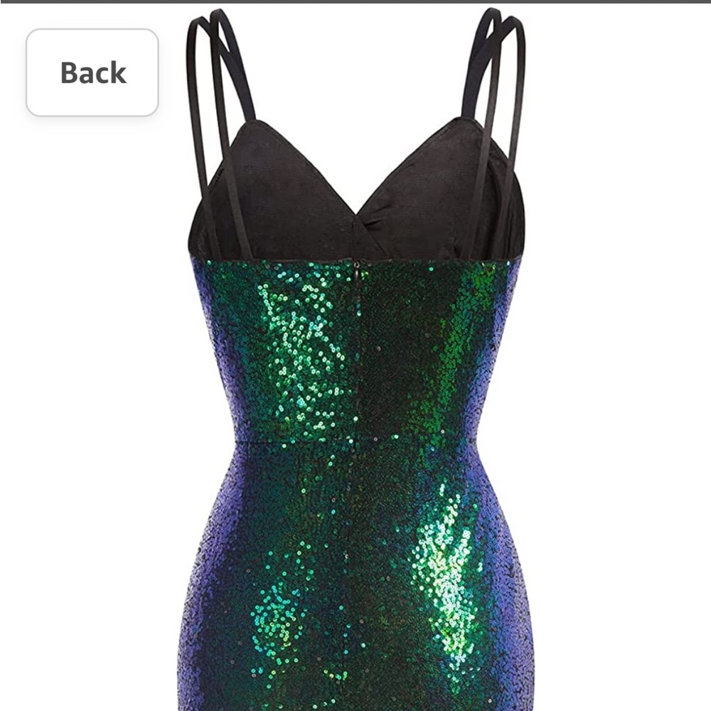 Grace Karin blue green dress